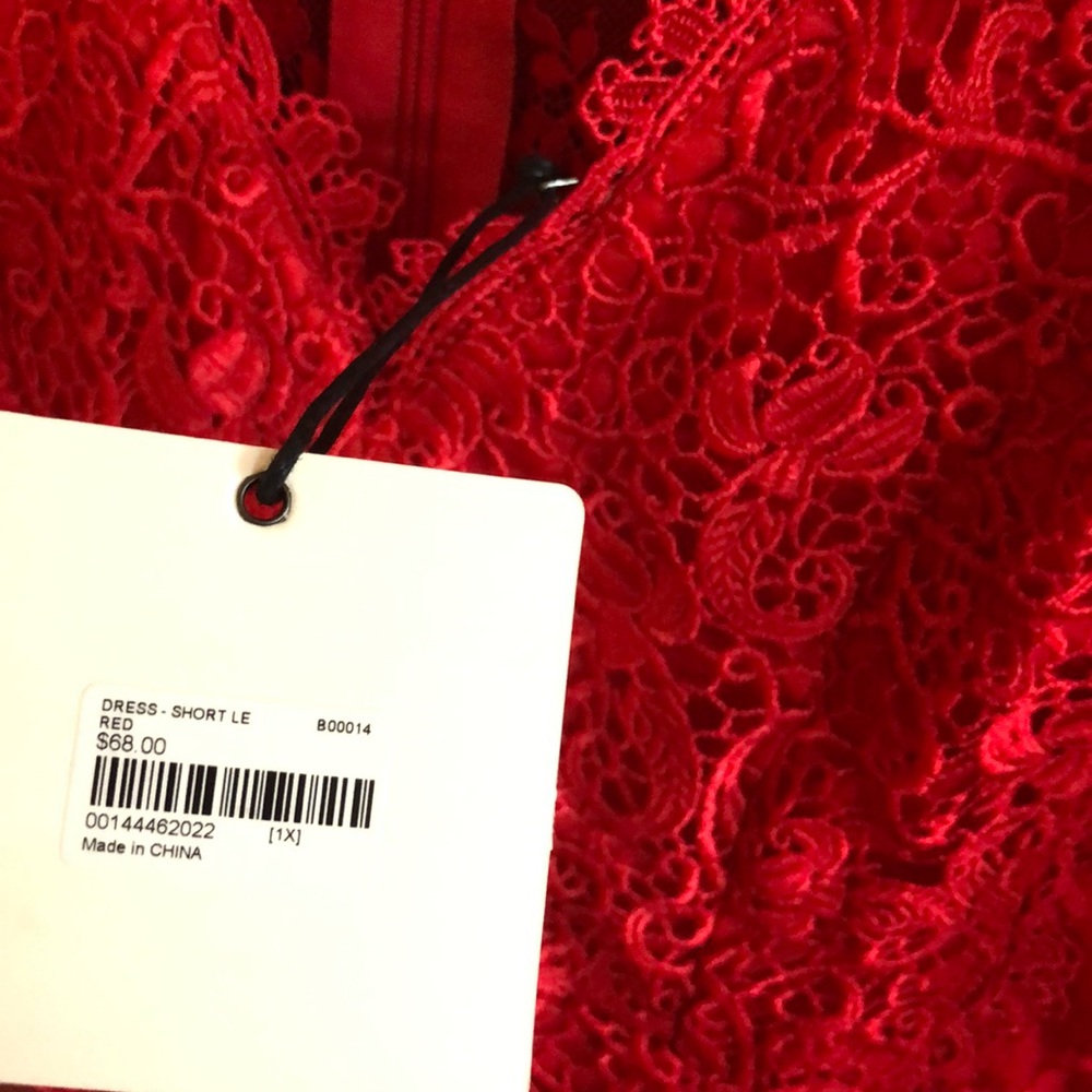Red lace plus size dress - Picture 2 of 4